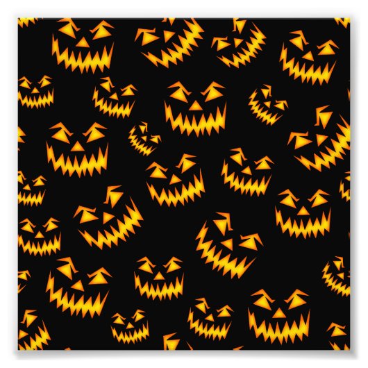 Scary Halloween Faces Foto Afdruk (Voorkant)