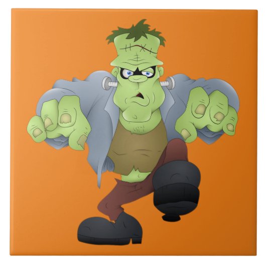Scary Halloween Frankenstein Tegeltje (Voorkant)