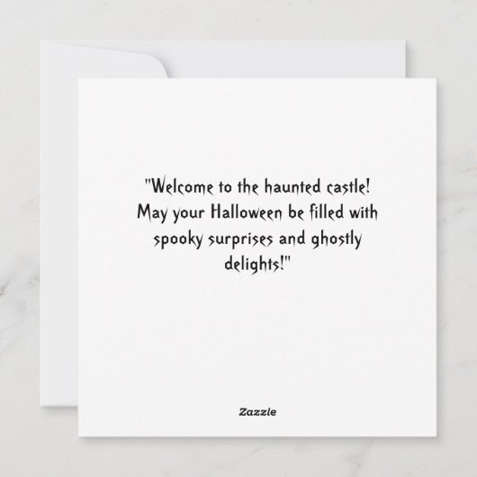 Scary Halloween Haunted Castle Graveyard Feestdagenkaart (Achterkant)