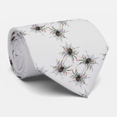 Scary Halloween Metallic Spider Webbed Patroon Stropdas (Opgerold)