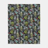 Scary Halloween Monsters Zombies Vampires Mummies Fleece Deken (Voorkant)