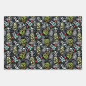 Scary Halloween Monsters Zombies Vampires Mummies Inpakpapier Vel (Voorkant)
