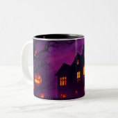Scary Halloween Mug - Maison hantée avec Citrouill (Devant gauche)