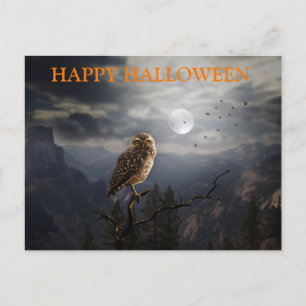 Scary Halloween Night with Owls Briefkaart