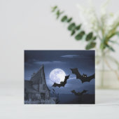 Scary Halloween Night with Raven Crow Postcard Briefkaart (Staand voorkant)