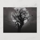 Scary Halloween Night with Raven Crow Postcard Briefkaart (Voorkant)