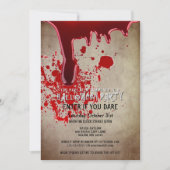 Scary Halloween Party Bloody  Paper Kaart (Voorkant)