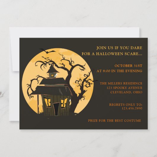 Scary Halloween Party Invitation Kaart (Voorkant)