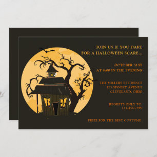 Scary Halloween Party Invitation Kaart