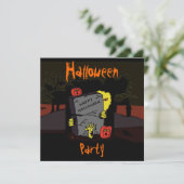 Scary Halloween Party Invitation Kaart (Staand voorkant)