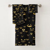 Scary Halloween Pumpkin Pattern Bad Handdoek (Insitu)