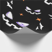 Scary Halloween Pumpkin Pattern Gift Cadeaupapier (Hoek)