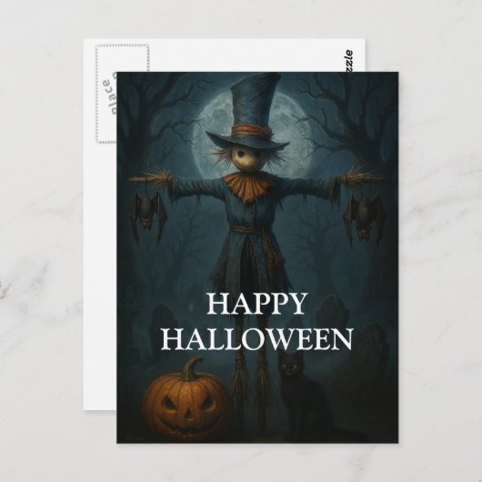 Scary Halloween Pumpkin Witch Scary Night Briefkaart (Voorkant / Achterkant)