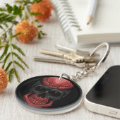 Scary Halloween Skull AcrylSleutelhanger Sleutelhanger (Voorkant Rechts)