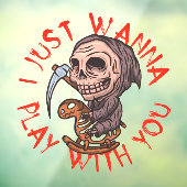 Scary Halloween Skull Grim Reaper Raamsticker (Vel 3)