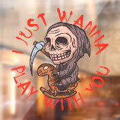 Scary Halloween Skull Grim Reaper Raamsticker (Vel 2)