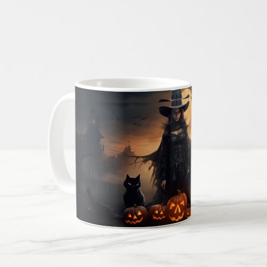 Scary Halloween sorcière 28 Mug (Devant gauche)