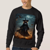 Scary Halloween sorcière, Sweatshirt masculin (Devant)