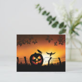 Scary Halloween Thleed Background Briefkaart (Staand voorkant)