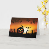 Scary Halloween Thleed Background Kaart (Gele Bloem)