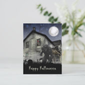 Scary Happy Halloween Werewolf Briefkaart (Staand voorkant)
