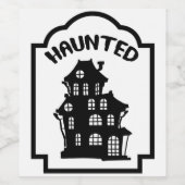 Scary Haunted House Halloween Wijn Etiket (Enkel label)