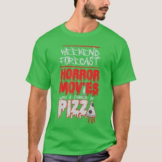 Scary Horror Movie Pizza Weekend Forecast boy T-shirt (Voorkant)