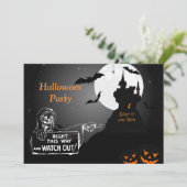 Scary Hunted House Halloween Invitation Kaart (Staand voorkant)