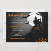 Scary Hunted House Halloween Invitation Kaart (Achterkant)