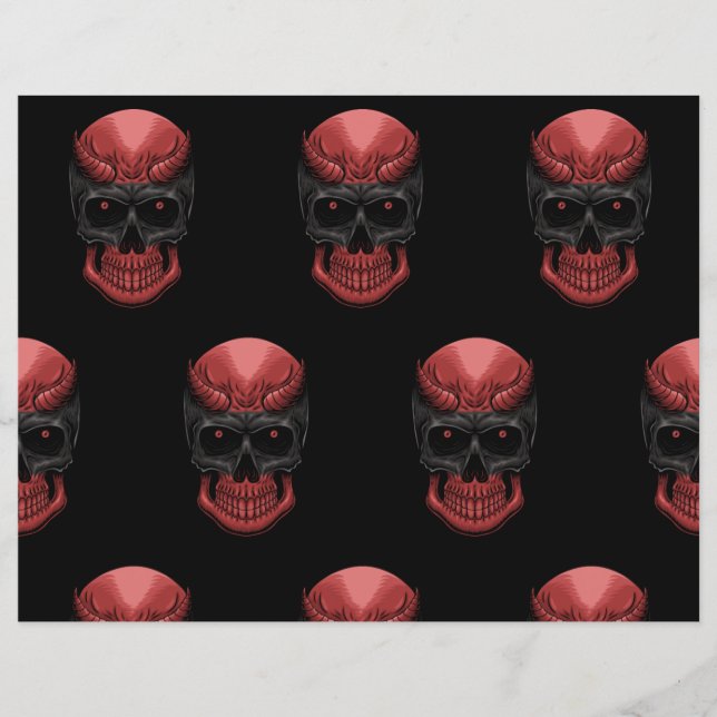 Scary Hwern Skull Scrapbook Paper (Voorkant)