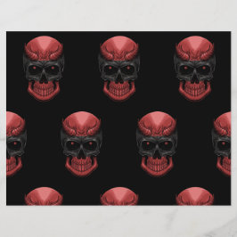 Scary Hwern Skull Scrapbook Paper