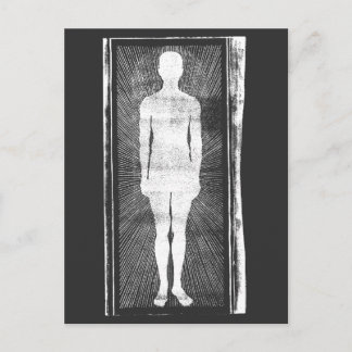 Scary Invite, Abstract Surrealist Man Silhouette Briefkaart