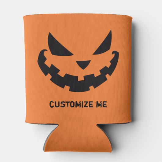 Scary Jack O Lantern Custom Sinaasappel Halloween  Blikjeskoeler (Achterkant)