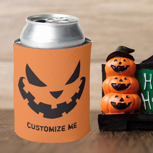 Scary Jack O Lantern Custom Sinaasappel Halloween  Blikjeskoeler