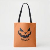 Scary Jack O Lantern Custom Sinaasappel Halloween  Draagtas (Voorkant)