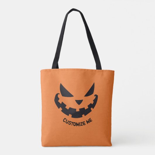 Scary Jack O Lantern Custom Sinaasappel Halloween  Draagtas (Achterkant)
