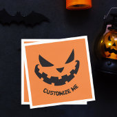Scary Jack O Lantern Custom Sinaasappel Halloween  Servet