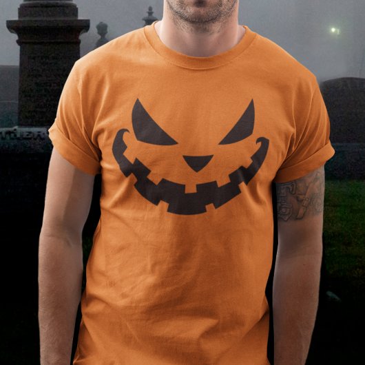 Scary Jack O Lantern Custom Sinaasappel Halloween  T-shirt