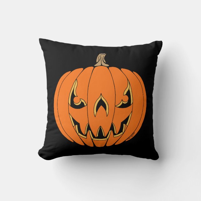 Scary Jack-o'-Lantern Halloween Design Kussen (Voorkant)