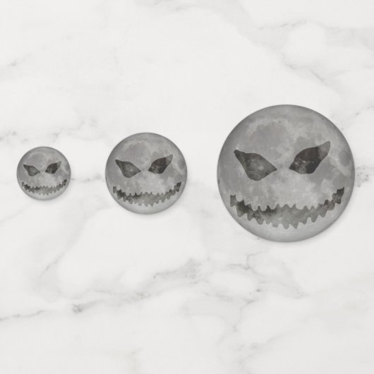 Scary Jack O Lantern Halloween Moon Confetti (Voorkanten)