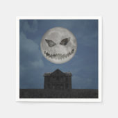 Scary Jack O Lantern Halloween Moon Servetten (Voorkant)
