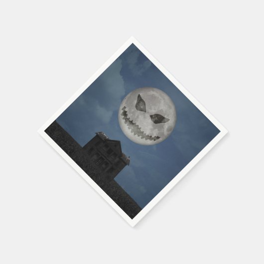 Scary Jack O Lantern Halloween Moon Servetten (Hoek)