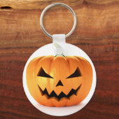 Scary Jack O Lantern Halloween Pumpkin Sleutelhanger (Voorkant)