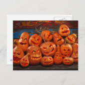 Scary Jack O Lantern Halloween Pumpkins 2 Briefkaart (Voorkant / Achterkant)