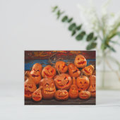 Scary Jack O Lantern Halloween Pumpkins 2 Briefkaart (Staand voorkant)