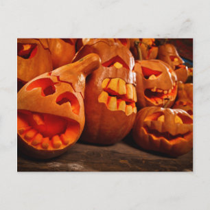 Scary Jack O Lantern Halloween Pumpkins Briefkaart