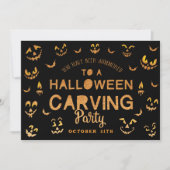 Scary Jack O Lantern Pumpkin Halloween Carving Kaart (Voorkant)