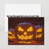Scary Jack-O-Lantern Pumpkin Happy Halloween Kaart (Voorkant / Achterkant)