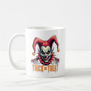 Scary Jester Trick or treat Halloween Coffee Mok
