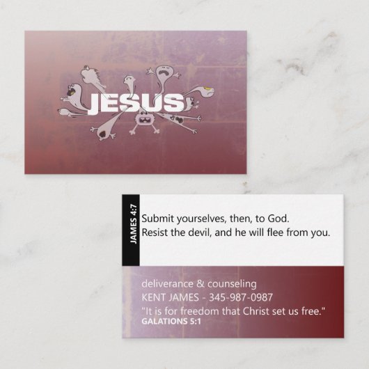 Scary Jesus Scriptkaarten Visitekaartje (Voorkant / Achterkant)